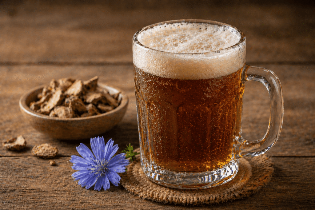 chope de bière à la chicorée