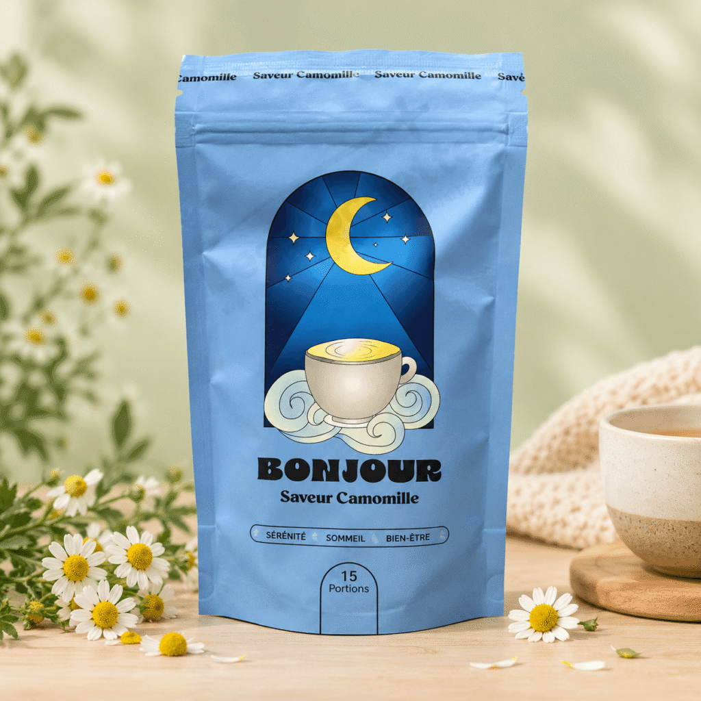 sachet de tisane adaptogene a la camomille